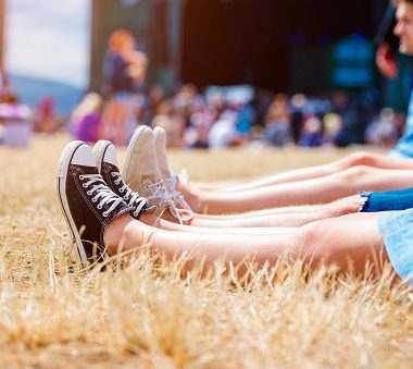Teenagers at summer music festival